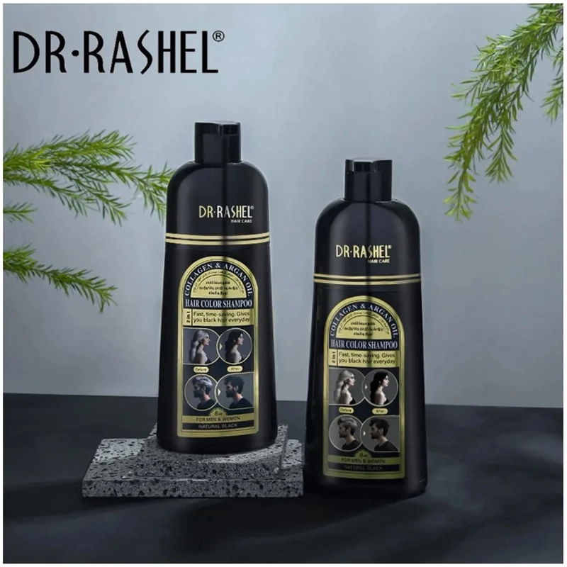 Dr Rashel Hair Color Shampoo With Collagen And Argan Oil Natural Black